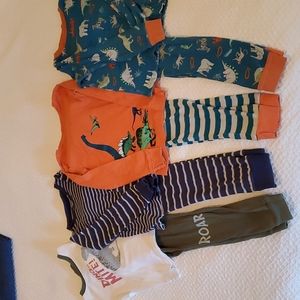 Set of 4 dinosaur/blue pajamas